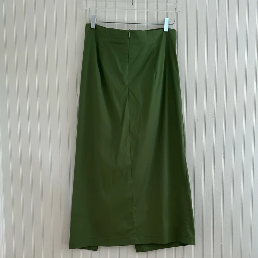 Marella Distesa Ruched A-line Midi Skirt with Slit
